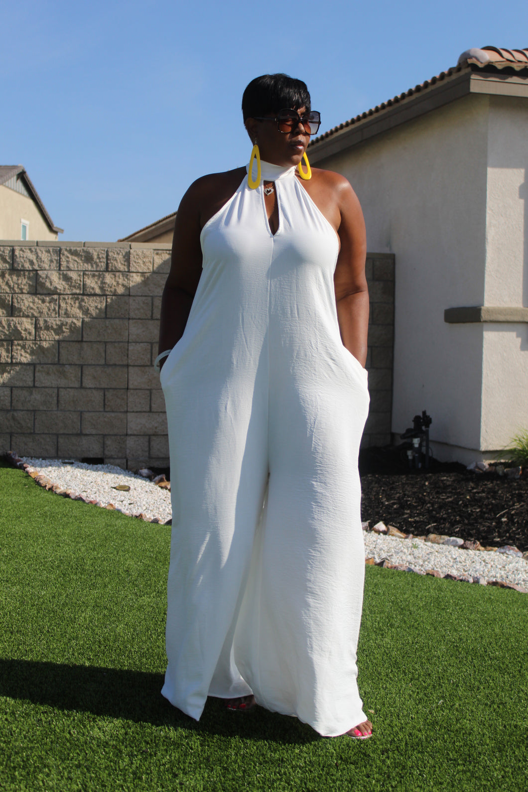 Sale Item!!!  She's Just Fabulous In White Jumpsuit