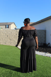 New Arrival!!! Black Off Shoulder Perfection Pants Set