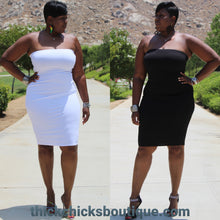 Load image into Gallery viewer, You Have Choices Ladies. Black Or White Pencil Dress. (Spandex)
