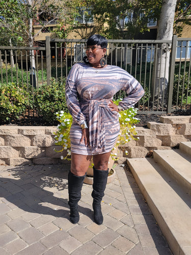 Sale Item!!! Cute Sweatshirt Dress with Front Tie.