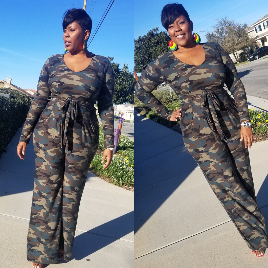 SALE ITEM Camouflage Jumpsuit.  FINAL SALE 3x Left