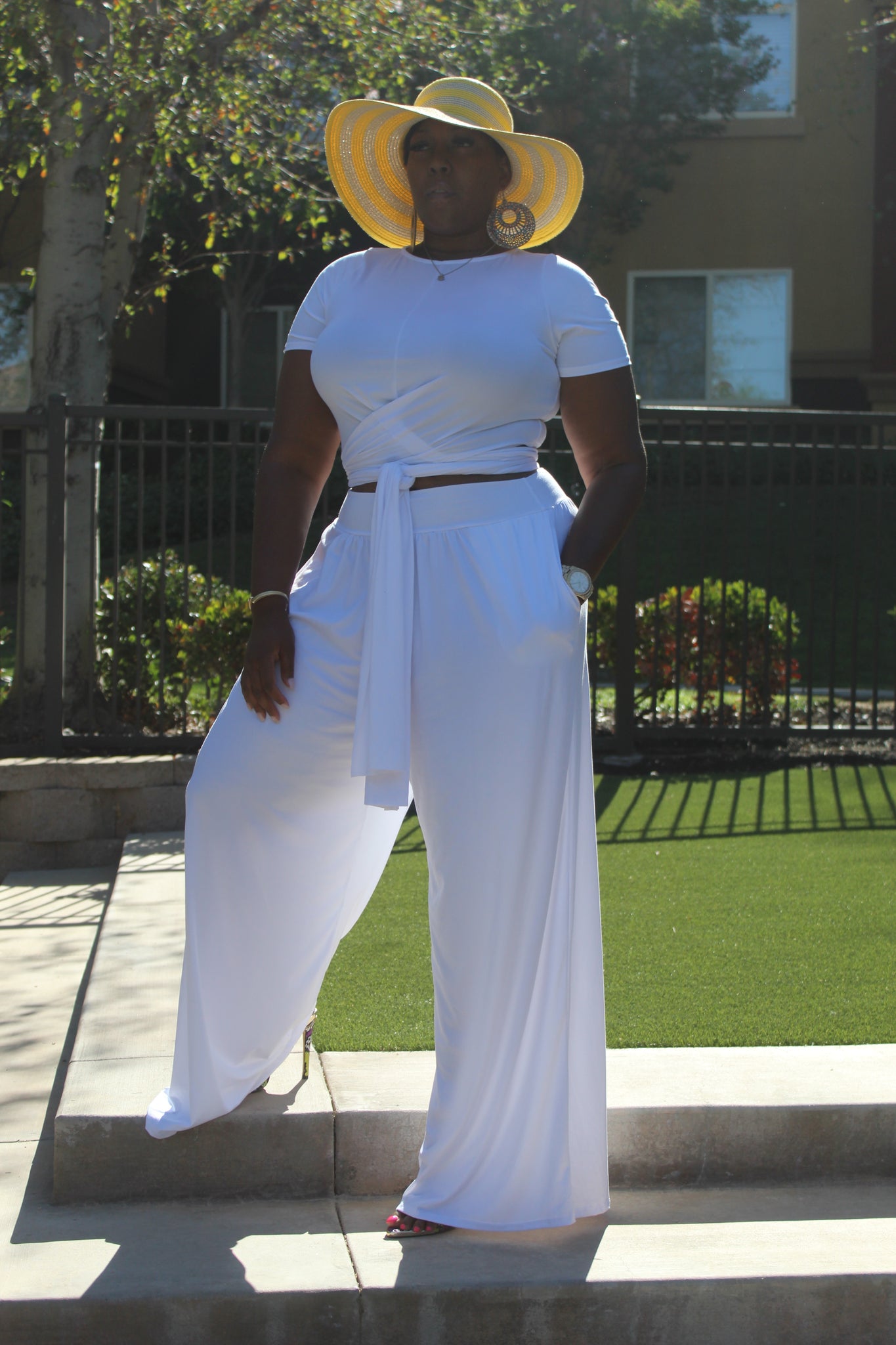 White Palazzo Pants Set – Thick Chicks_Boutique