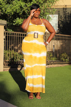 Load image into Gallery viewer, Yellow &amp; White Tye Dye Maxi Dress.