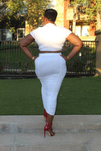 Load image into Gallery viewer, Only 1 Left!!! Sale Item All White Ruched Top &amp; Long Skirt Set