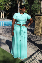 Load image into Gallery viewer, The Mint Wrap Top &amp; Skirt Set.