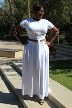 Load image into Gallery viewer, All White Wrap Top &amp; Maxi Skirt.