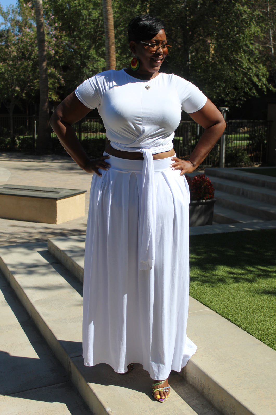 White maxi skirt sale Clearance