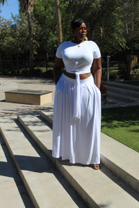 All White Wrap Top & Maxi Skirt.