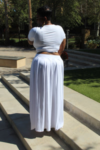 All White Wrap Top & Maxi Skirt.