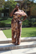 Load image into Gallery viewer, SALE!!!!! Brown Tie Dye Wrap Top &amp; Pants Set.