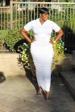 Load image into Gallery viewer, Hooded Ruched Maxi Dress