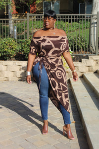 Sale Item!!! All This Chocolate Off Shoulder Maxi Top.