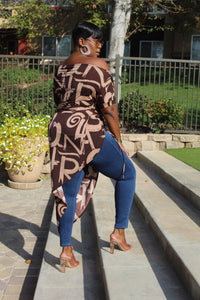 Sale Item!!! All This Chocolate Off Shoulder Maxi Top.