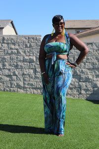 Vacation Ready Wrap Tube Top with Palazzo Pants