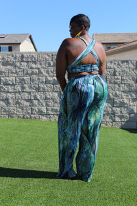 Vacation Ready Wrap Tube Top with Palazzo Pants