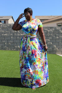 Sale Item!!!! Graffiti Wrap Top & Maxi Skirt with Pockets