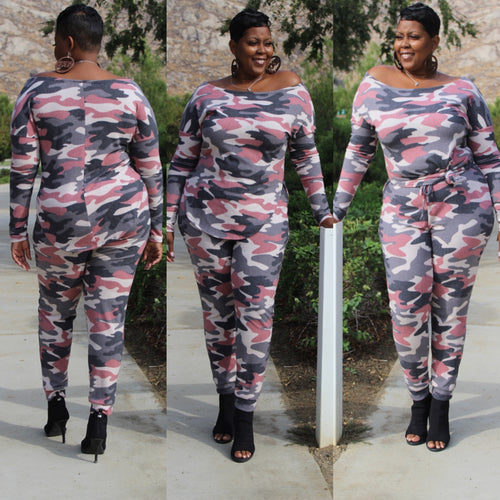 Terry Cotton Off Shoulder Two Piece Set