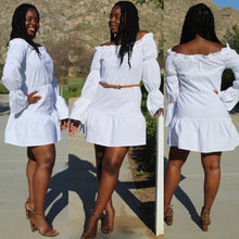 Load image into Gallery viewer, Final Sale Item!! White Off Shoulder Ruffle Linen Dress