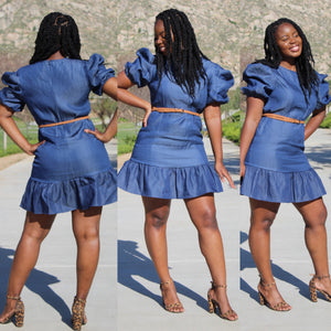 Ruffle Denim Dress