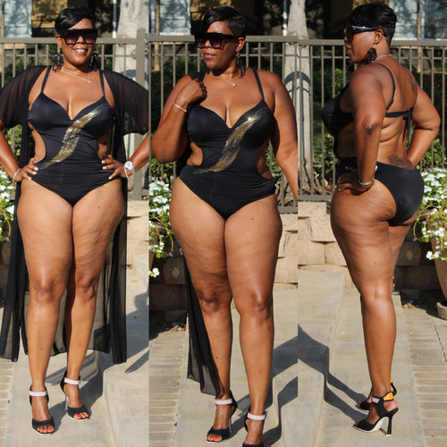 She Ready!!! One Piece Swimsuit with Cut-Outs