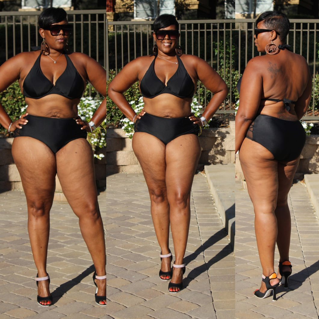 SALE ITEM!!! Sexy Black High Waist Two Piece Swimsuit Thick Chicks_Boutique SALE ITEM!!! Sexy Black High Waist Two Piece Swimsuit Thick Chicks_Boutique