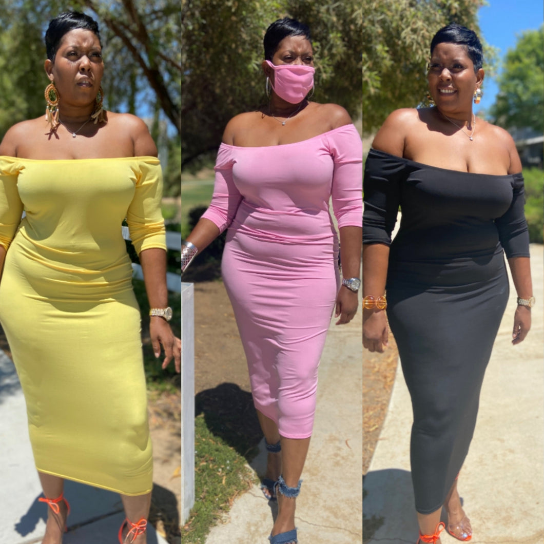 FINAL SALE!!!!!!  Off Shoulder Pencil Dress