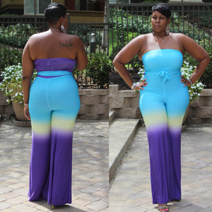 FINAL SALE ITEM!!! Turquoise & Purple Jumpsuit.